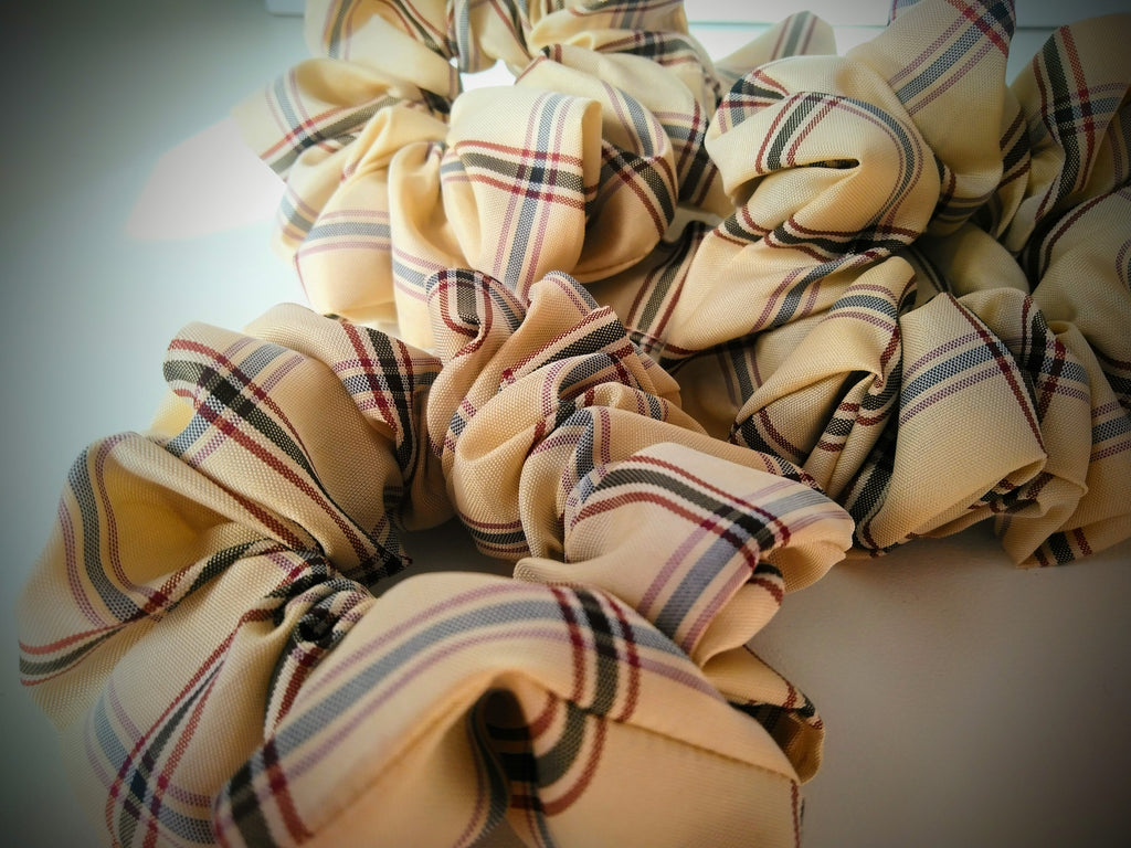 Scrunchie Beige kariert