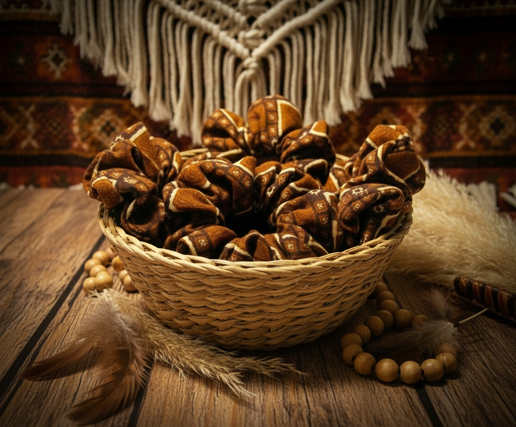 Coletero con estampado marrón, estilo africano