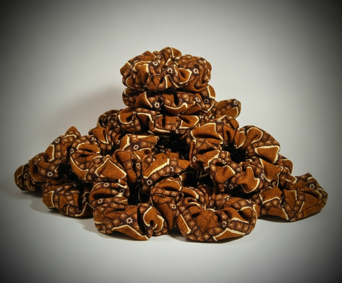 Scrunchie Braun gemustert Afrika -Style