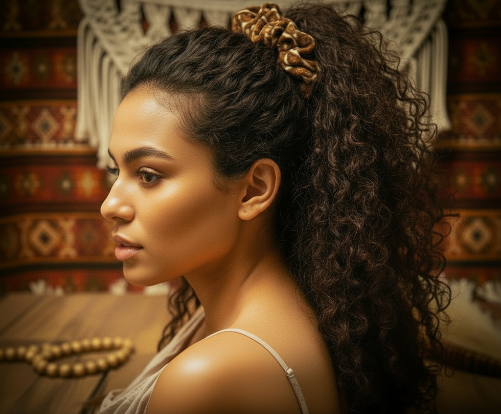 Coletero con estampado marrón, estilo africano