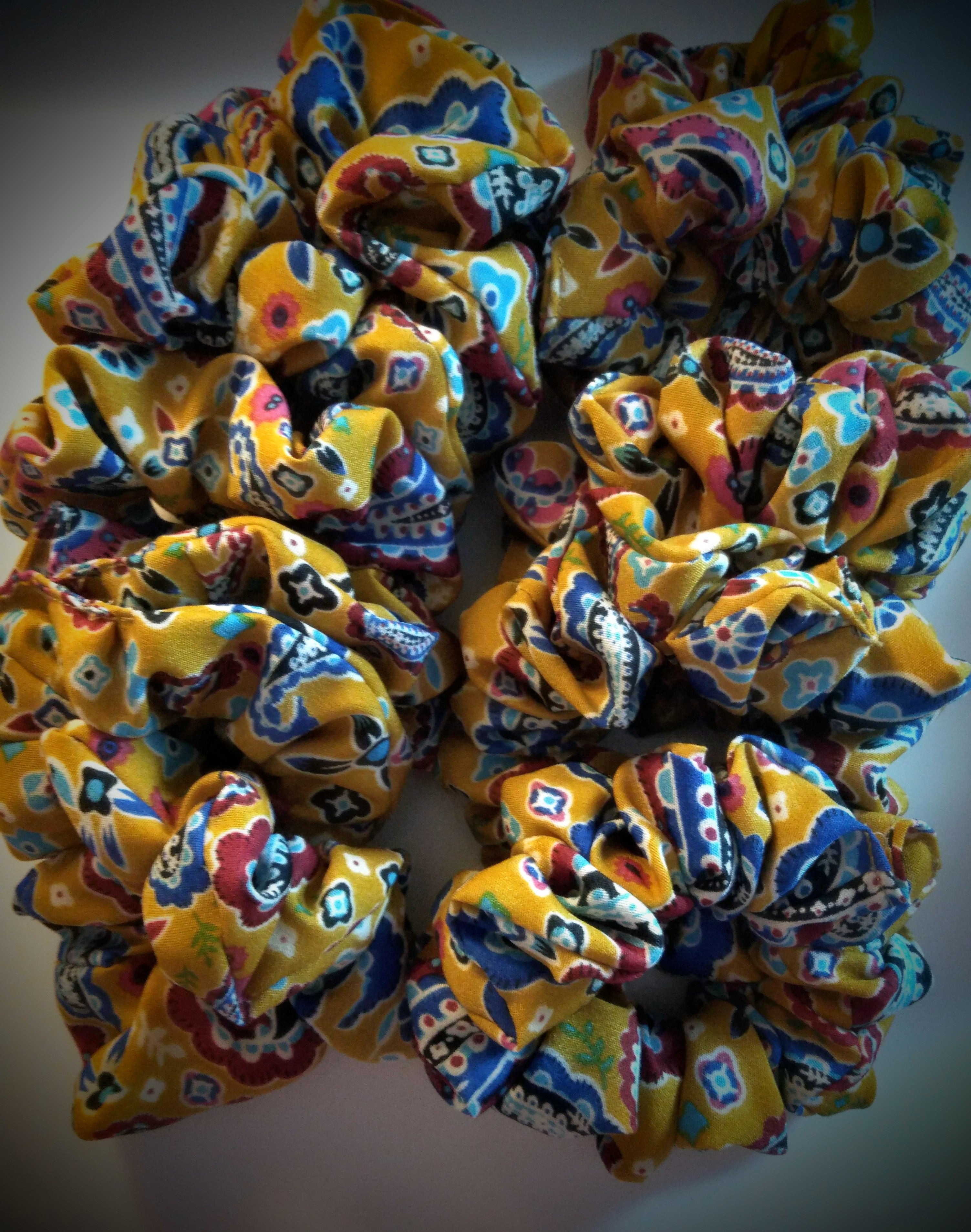 Scrunchie Currygelb-gemustert Viscose