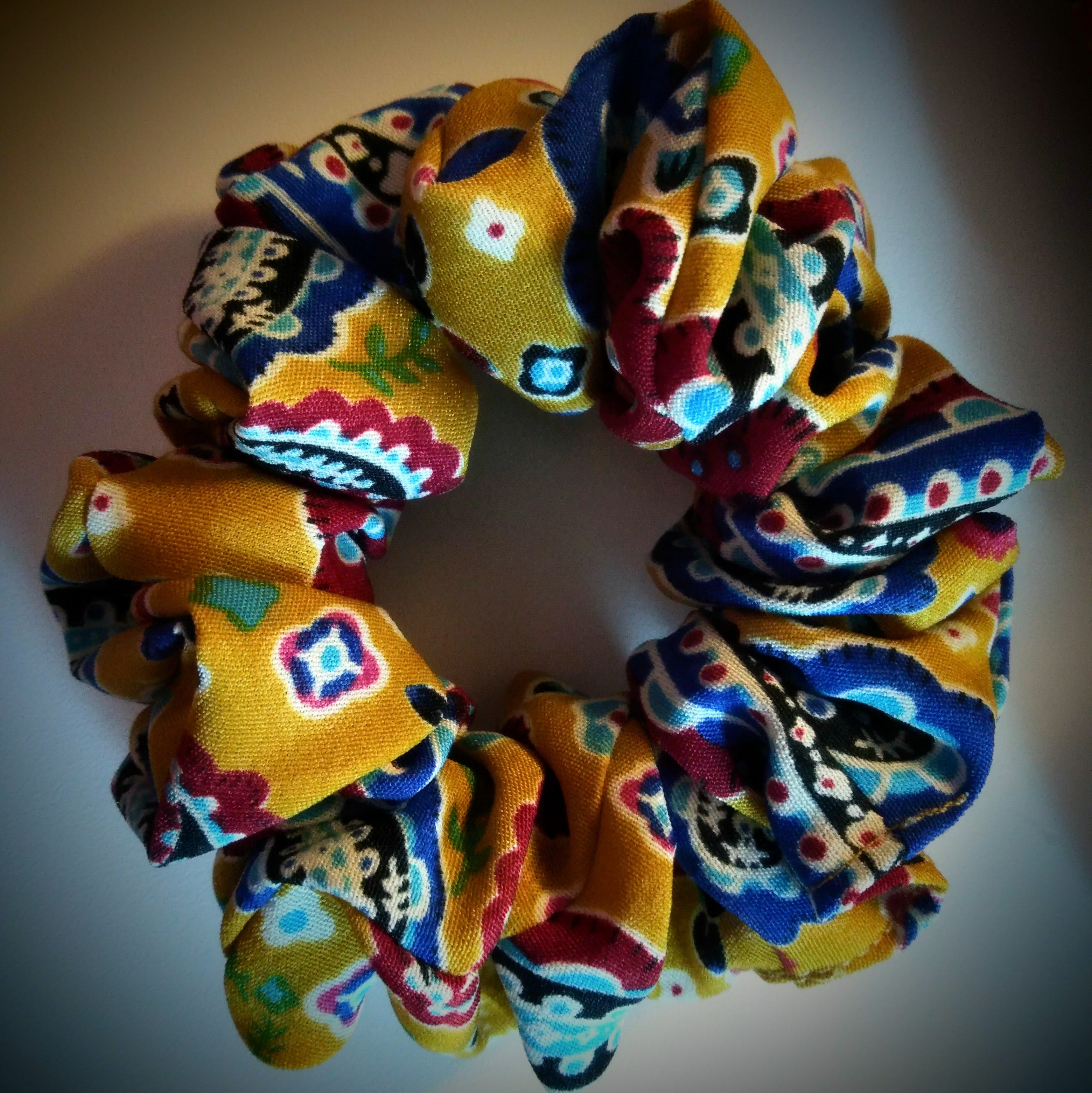 Scrunchie Currygelb-gemustert Viscose