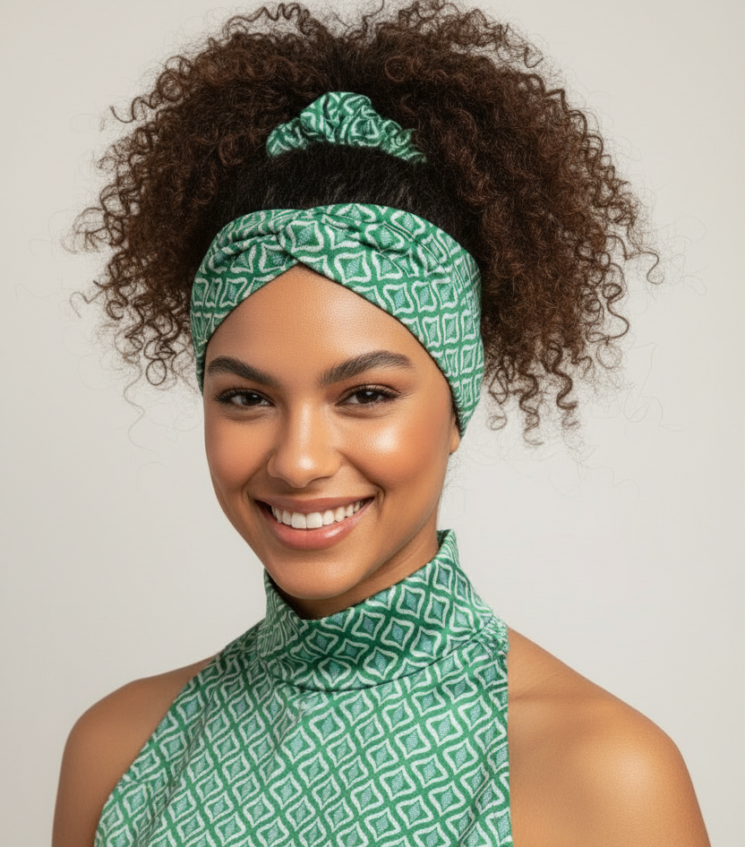 Scrunchie Türkies Grün Baumwolle Stretch