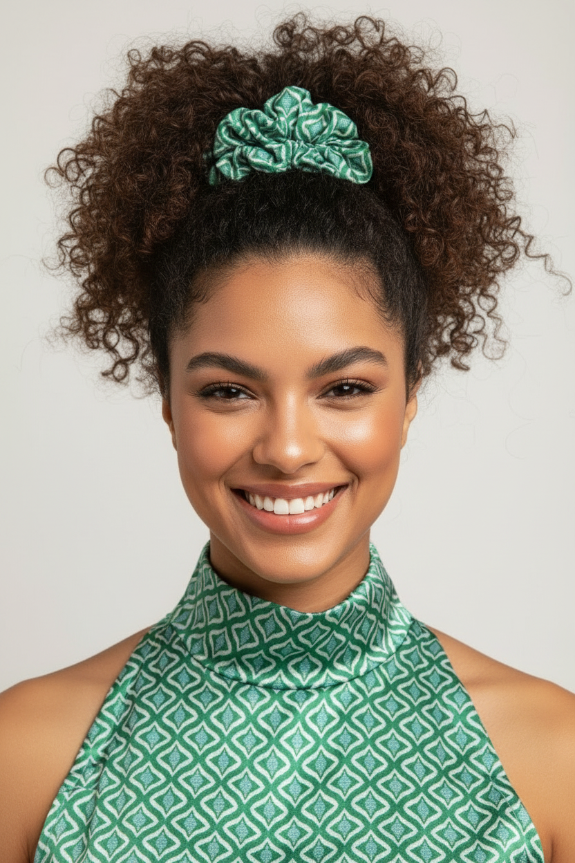 Scrunchie Türkies Grün Baumwolle Stretch