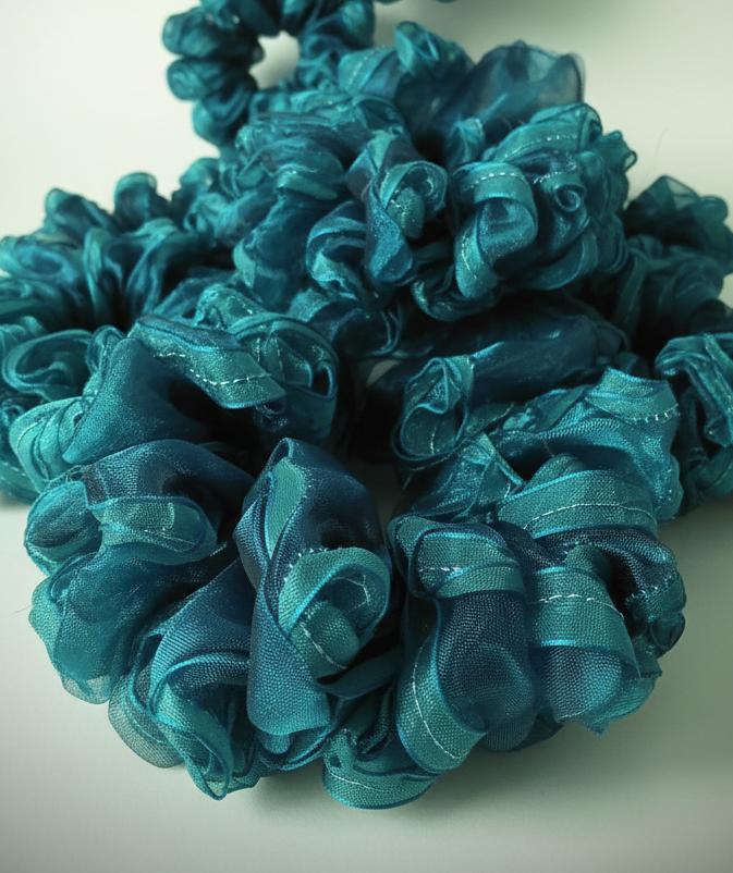 Scrunchie, Organza Türkis