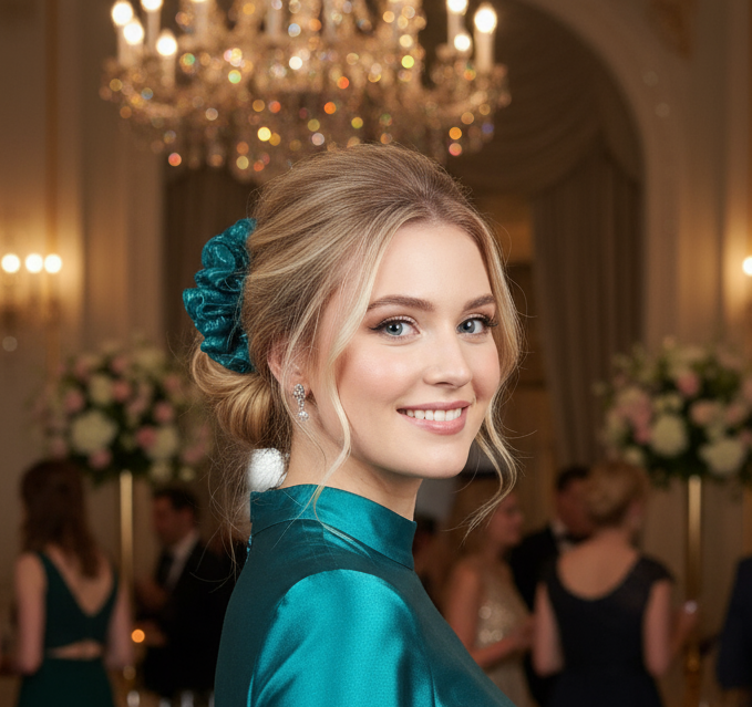 Scrunchie, Organza Türkis