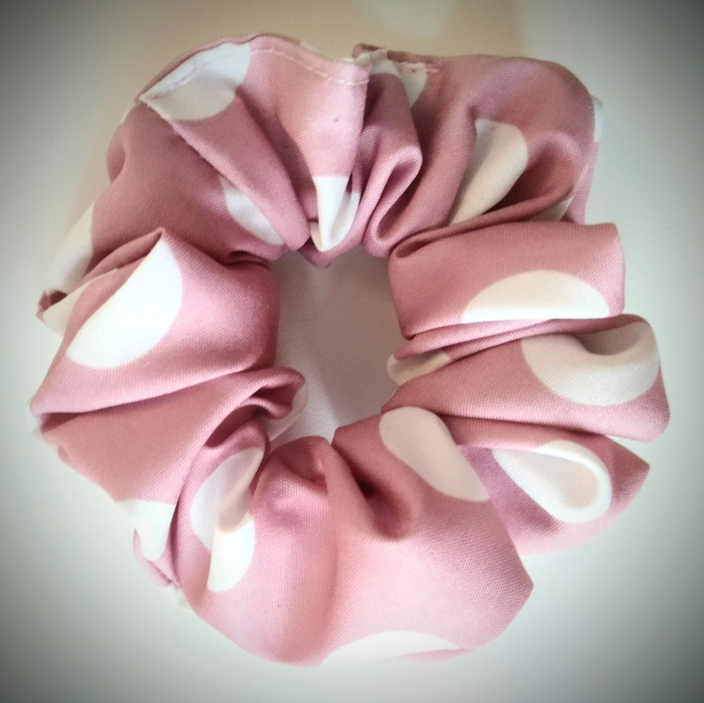 Scrunchie Rosa & weiße Punkte
