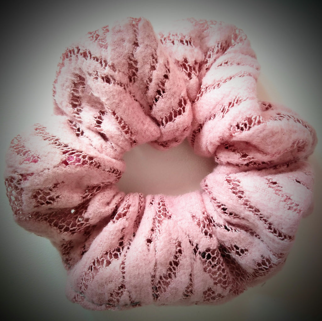 Schleifen-Scrunchie Rosa Spitze