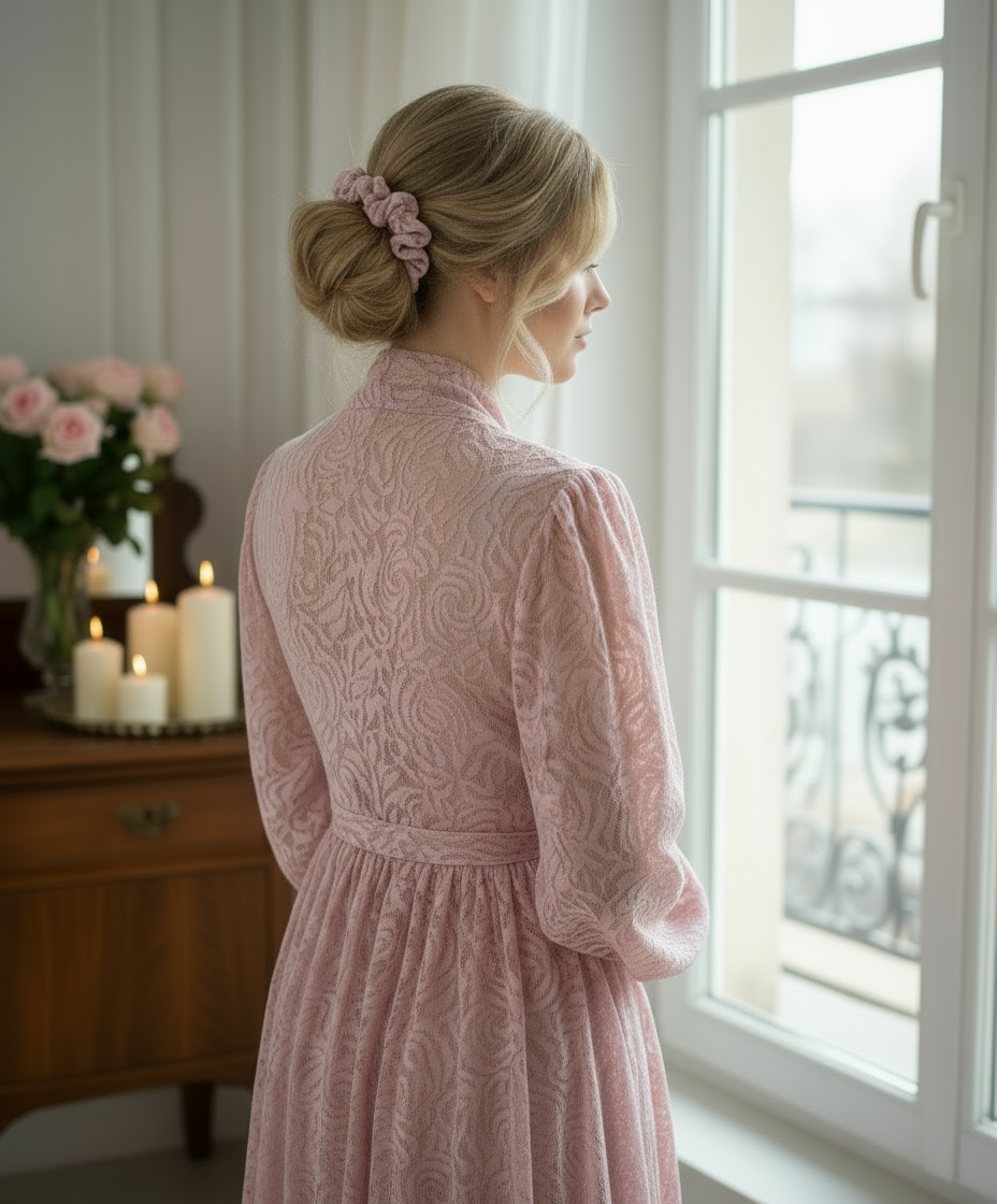 Scrunchie Rosa Spitze