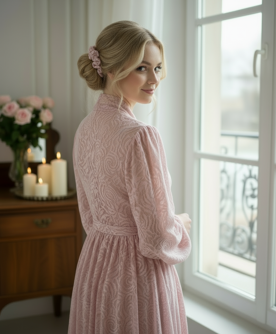 Scrunchie Rosa Spitze