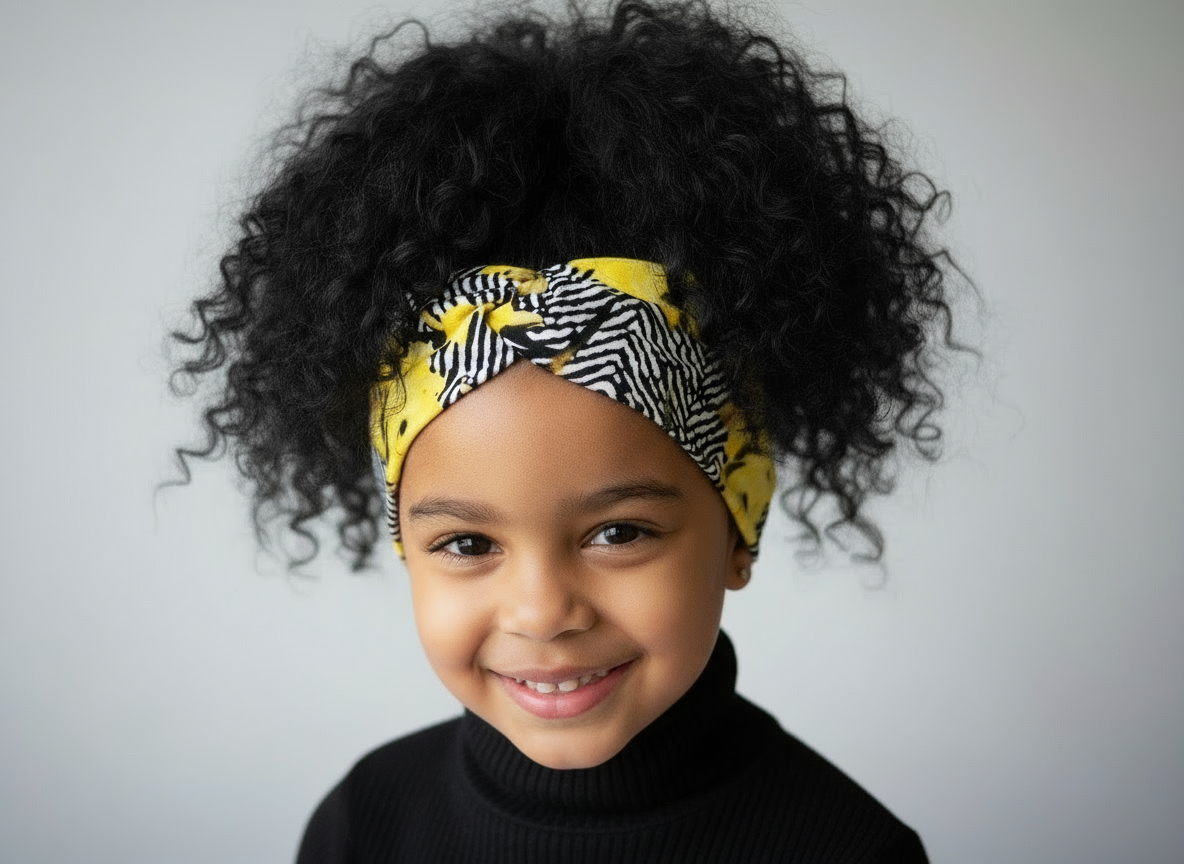Haarband Gelb-Schwarz-gemustert (S für Kinder)
