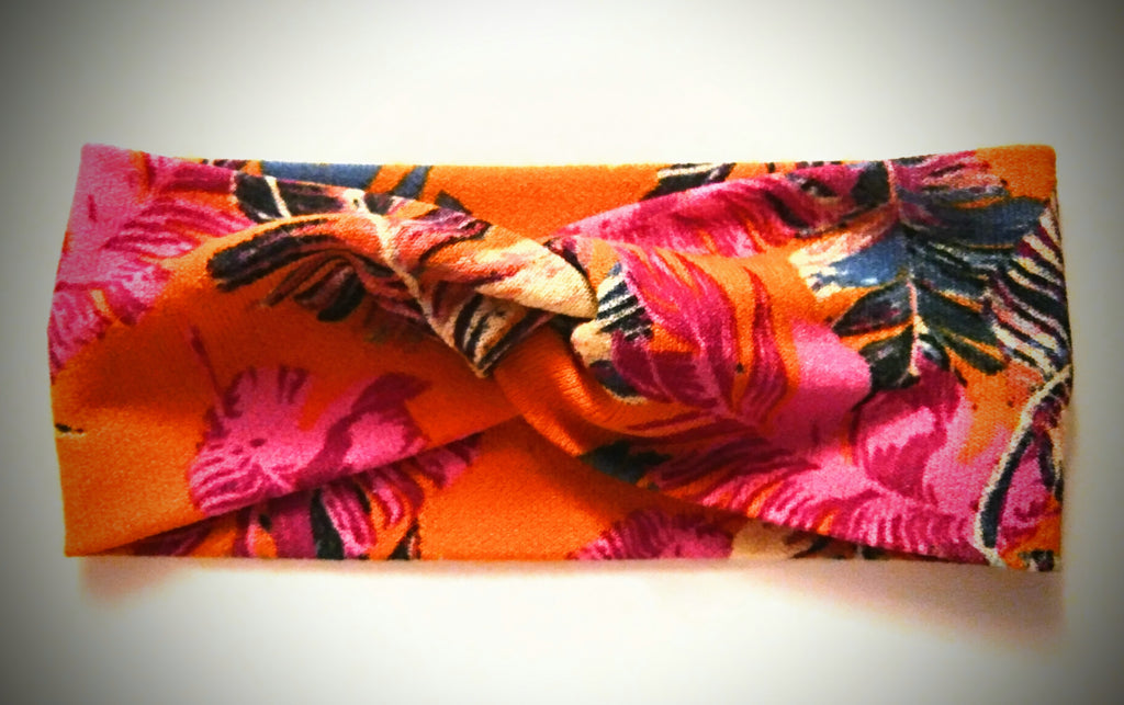 Haarband / Stirnband Orange-gemustert Palmblätter
