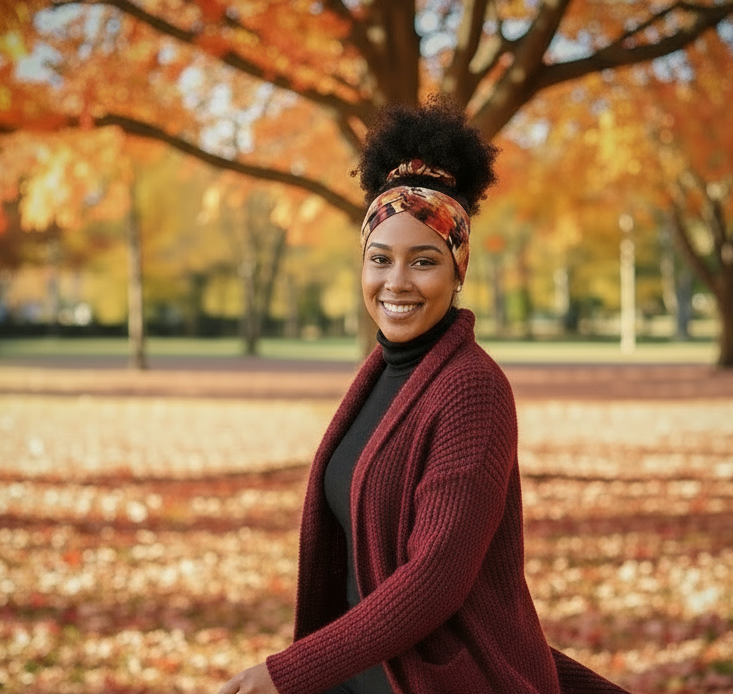 Haarband Orange-gemustert Samt