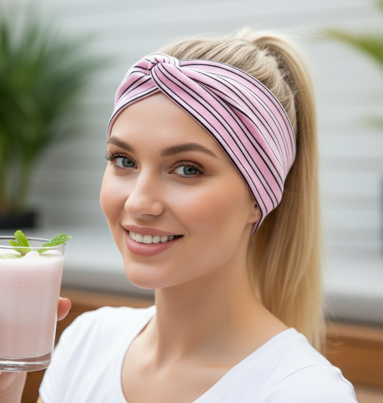 Haarband Rosa Baumwoll-Jersey