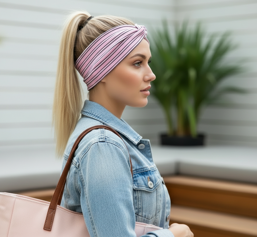 Haarband Rosa Baumwoll-Jersey