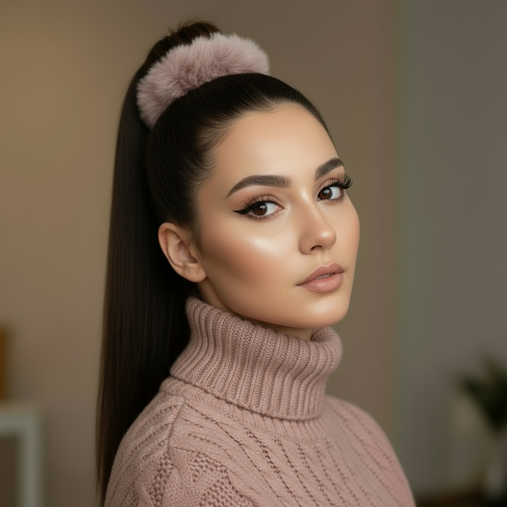 Scrunchie Rosa Kunstfell