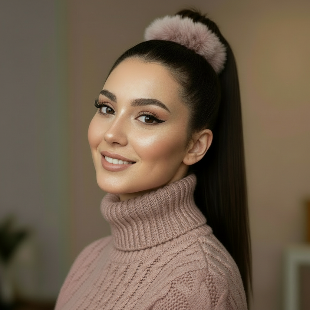 Scrunchie Rosa Kunstfell