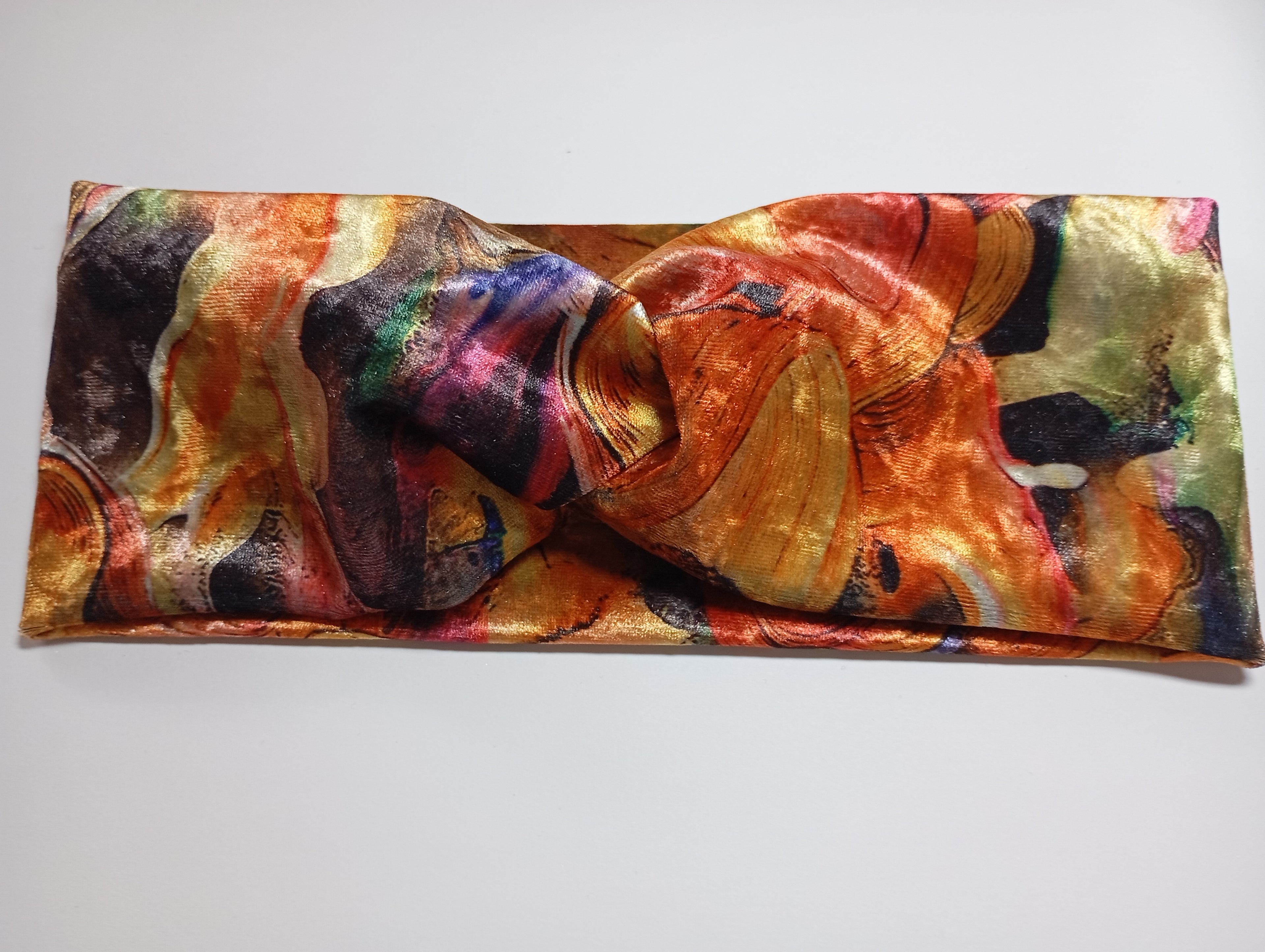 Haarband Orange-gemustert Samt