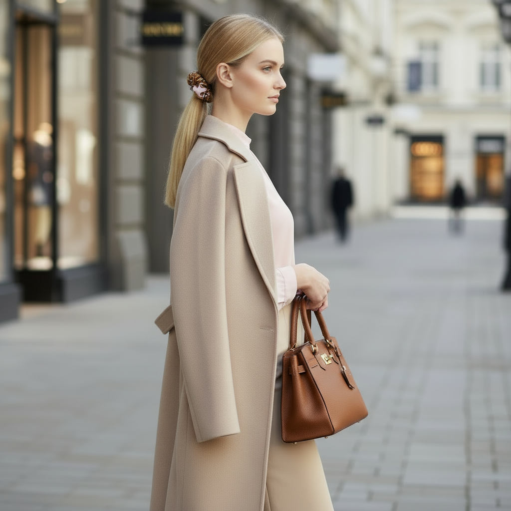 Scrunchie Rosa gemustert, Satin