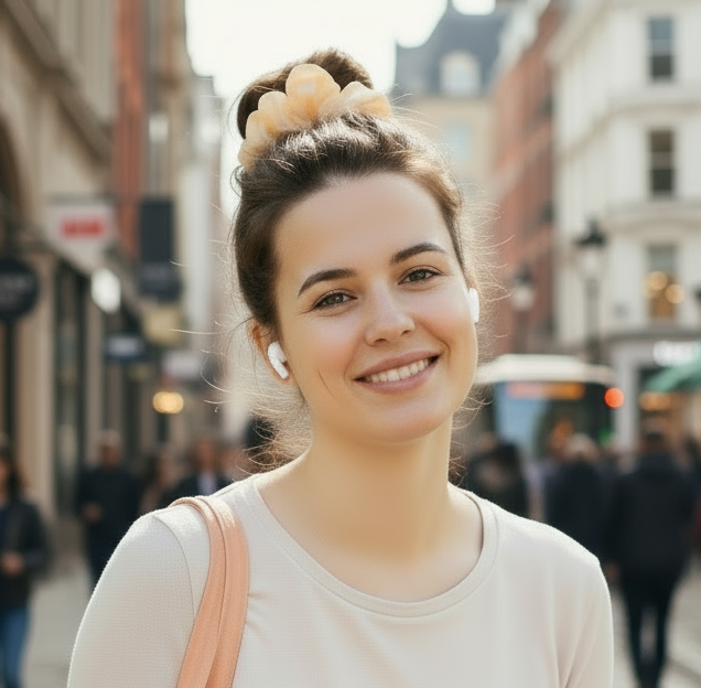 Scrunchie Apricot, Microfaser-Stoff