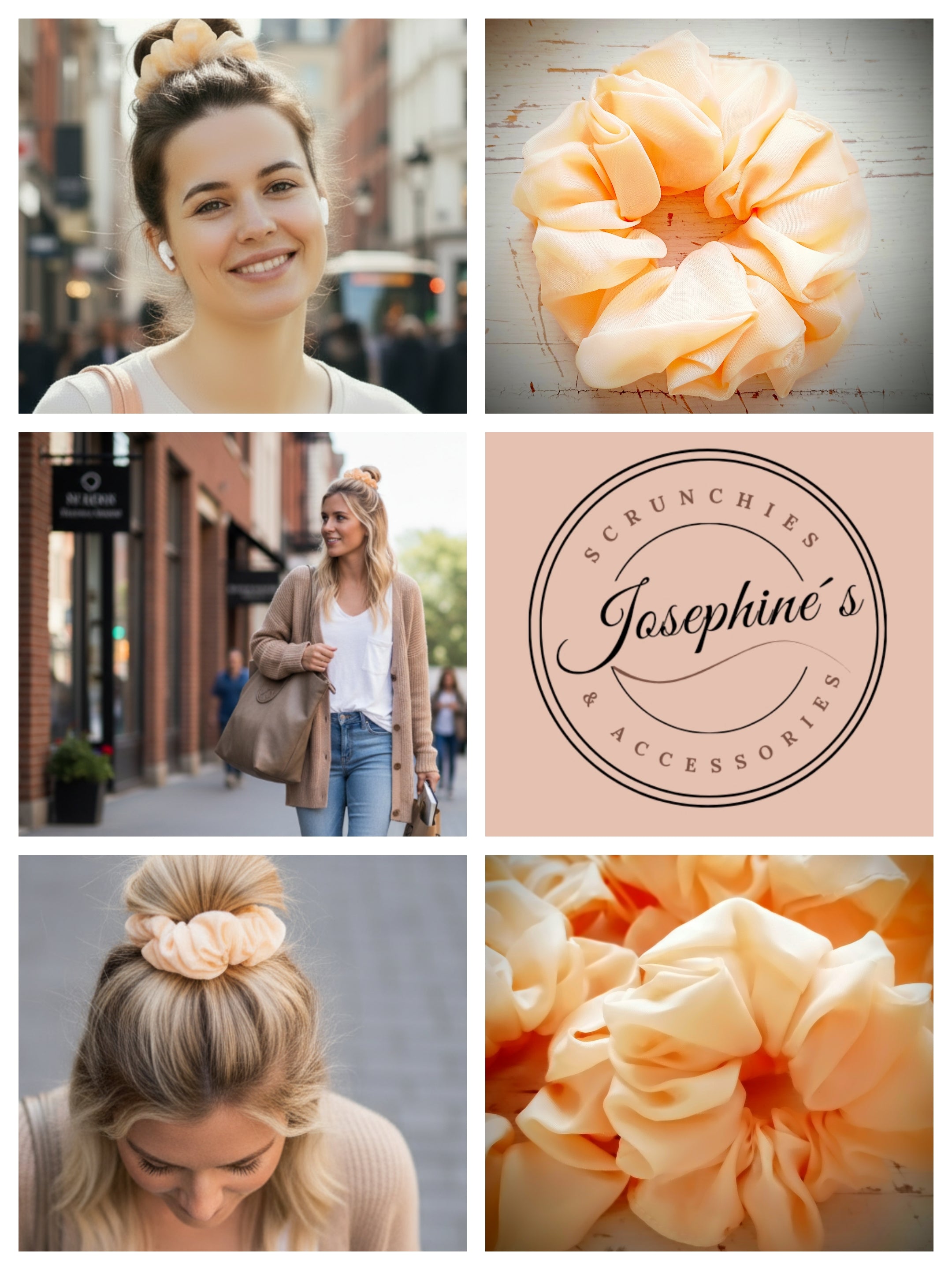 Scrunchie Apricot, Microfaser-Stoff