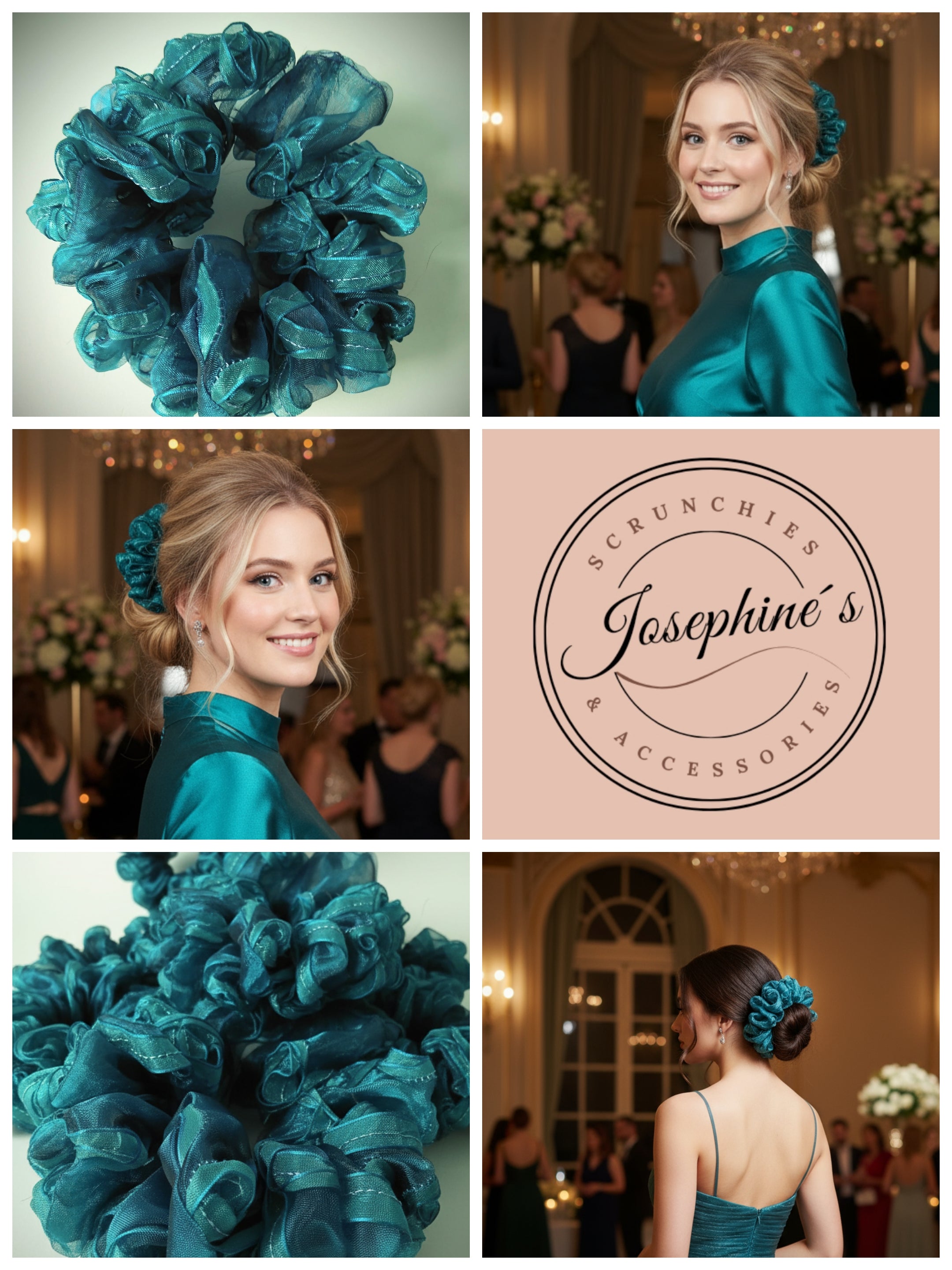 Scrunchie, Organza Türkis