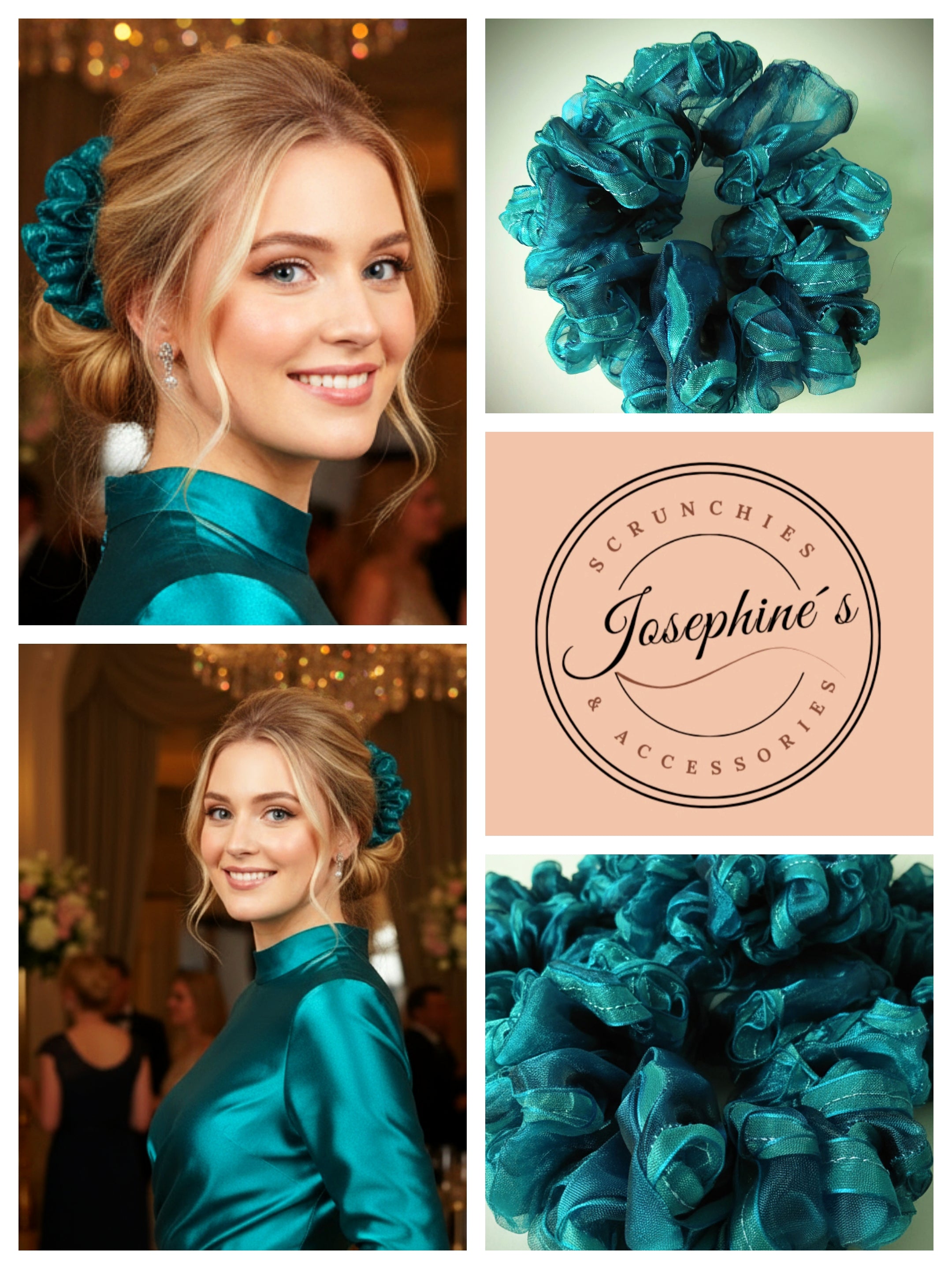 Scrunchie, Organza Türkis