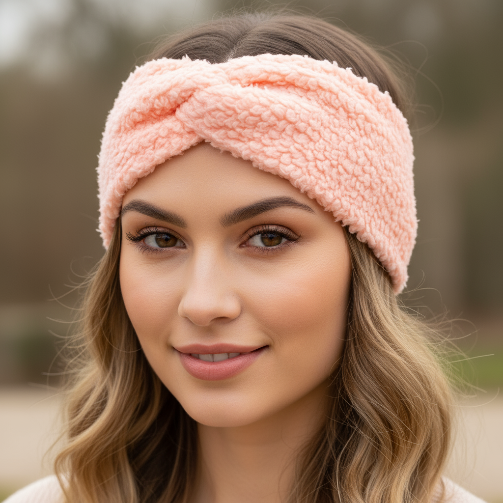 Stirnband Apricot Teddystoff