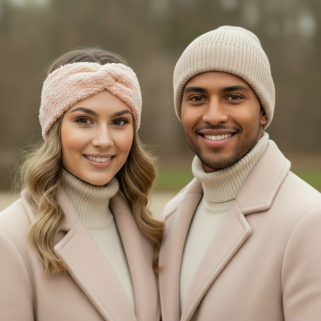 Stirnband Apricot Teddystoff