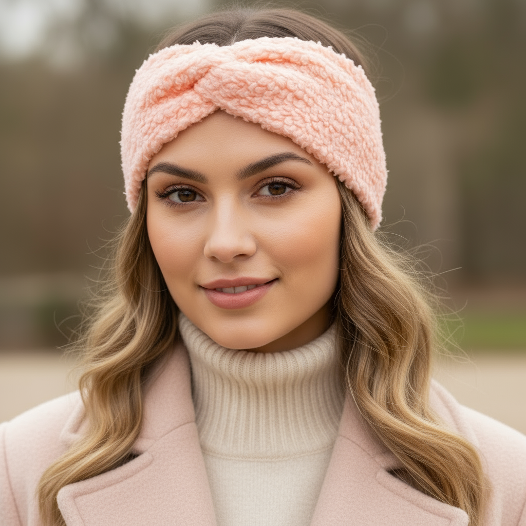 Stirnband Apricot Teddystoff