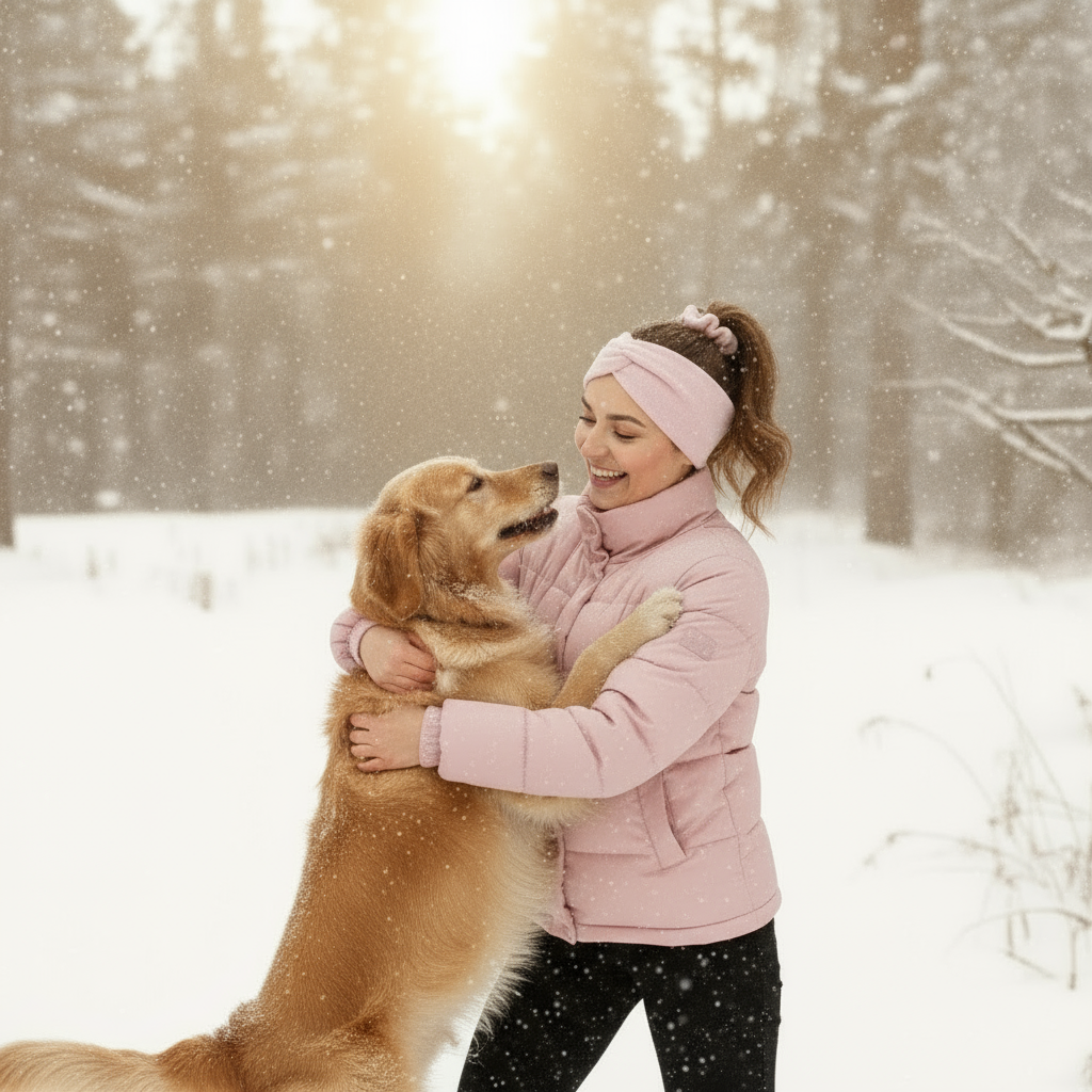 Stirnband Rosa Kuschel-Fleece