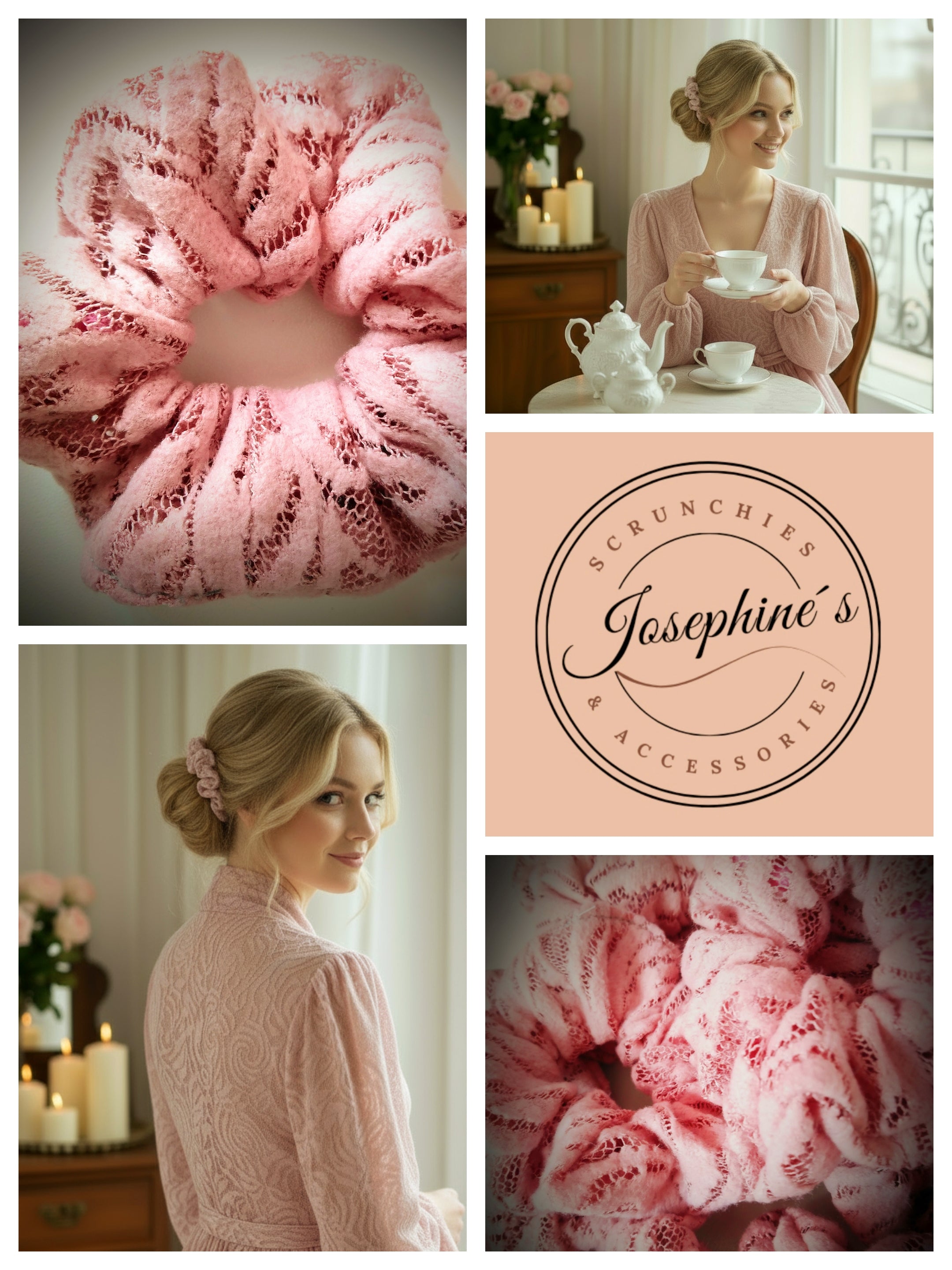 Scrunchie Rosa Spitze