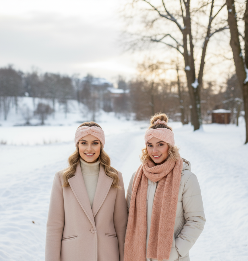 Stirnband Apricot Teddystoff