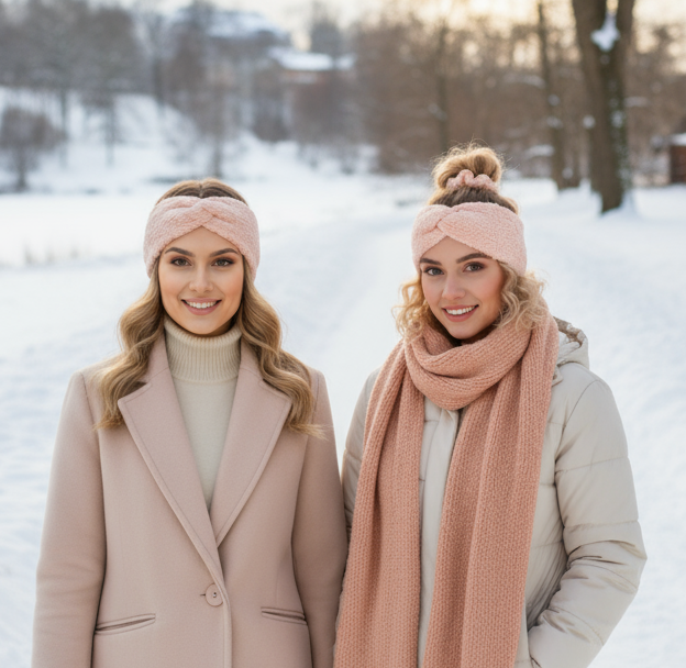 Stirnband Apricot Teddystoff