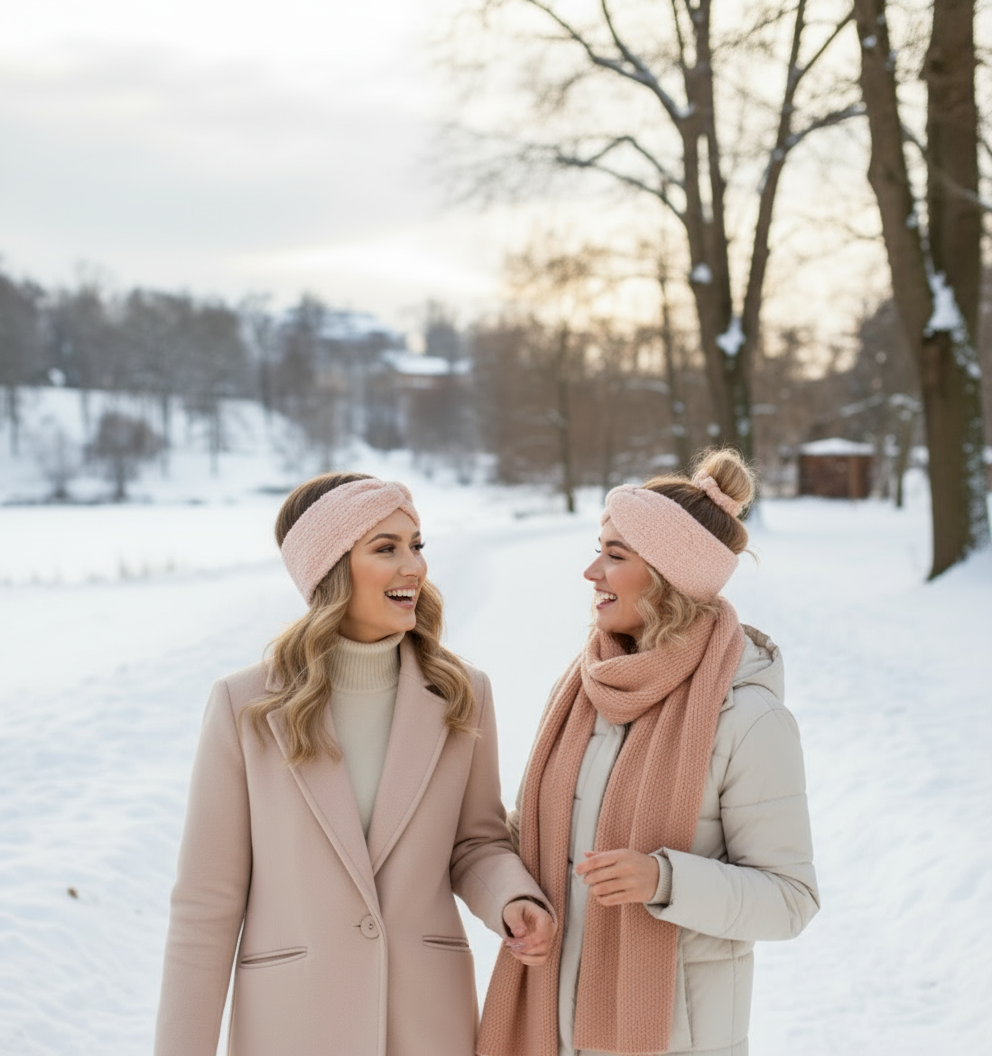 Stirnband Apricot Teddystoff