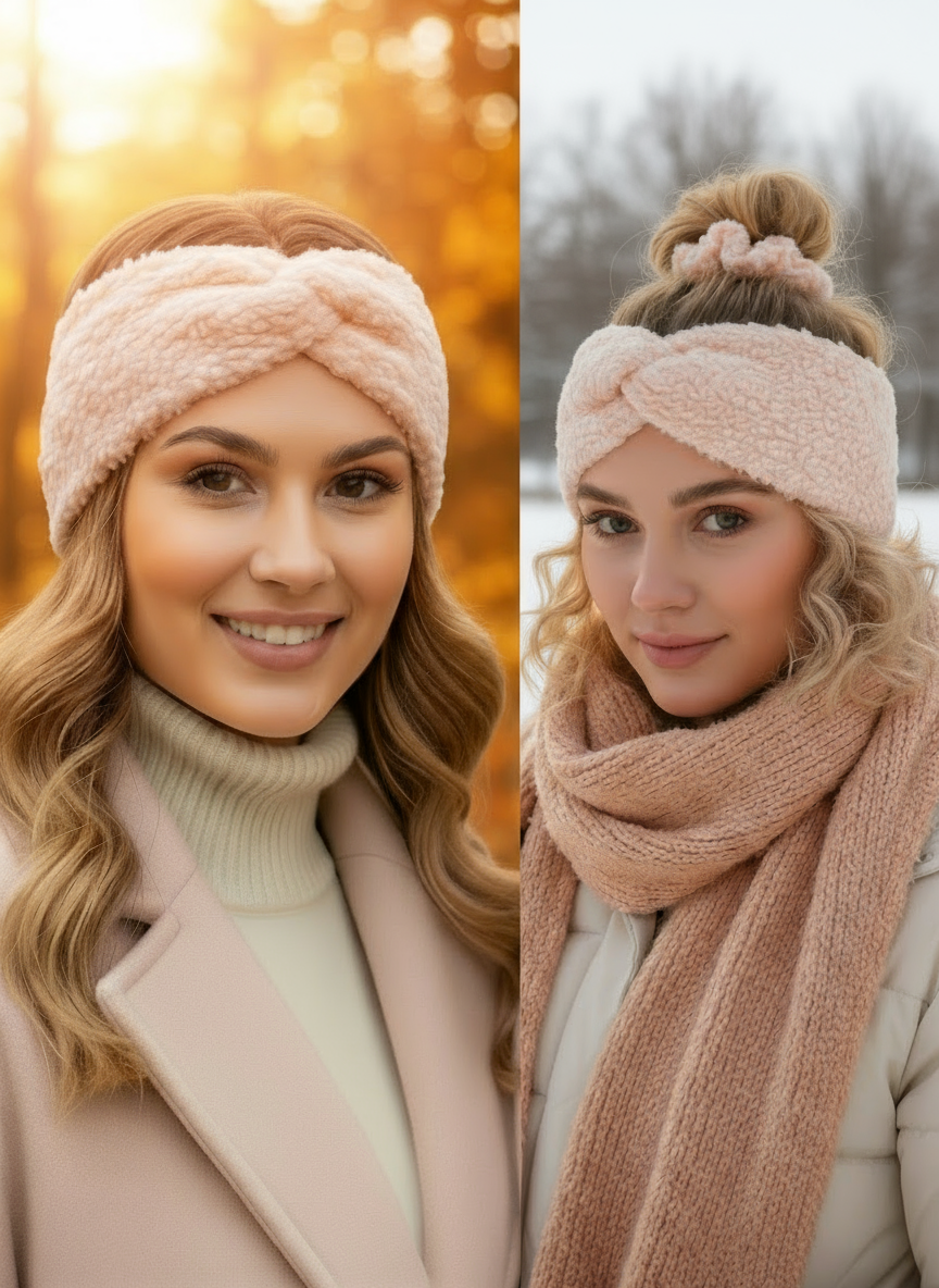 Stirnband Apricot Teddystoff