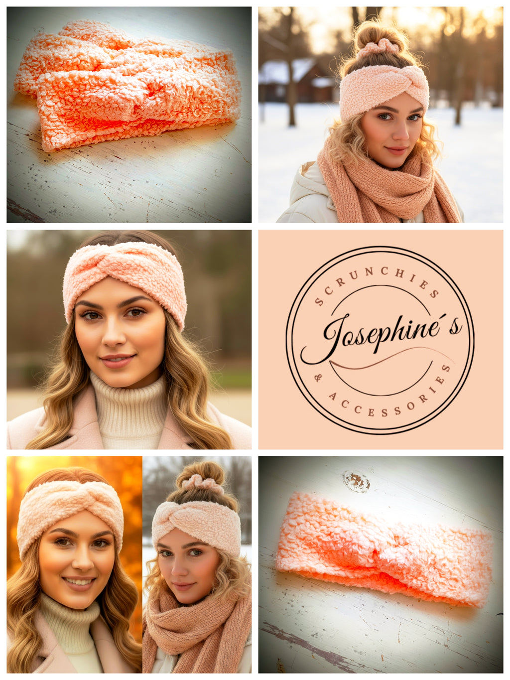 Stirnband Apricot Teddystoff