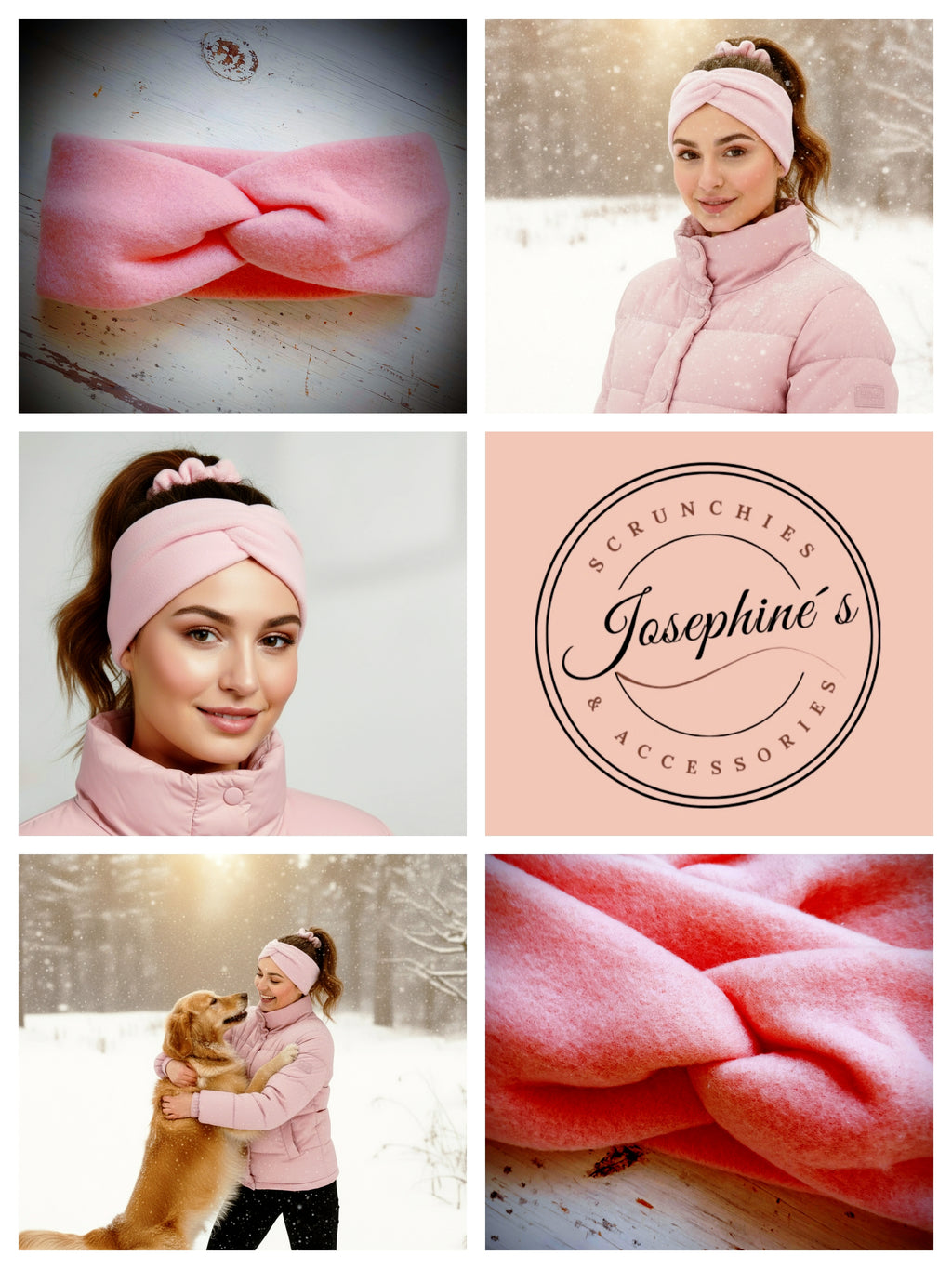 Stirnband Rosa Kuschel-Fleece