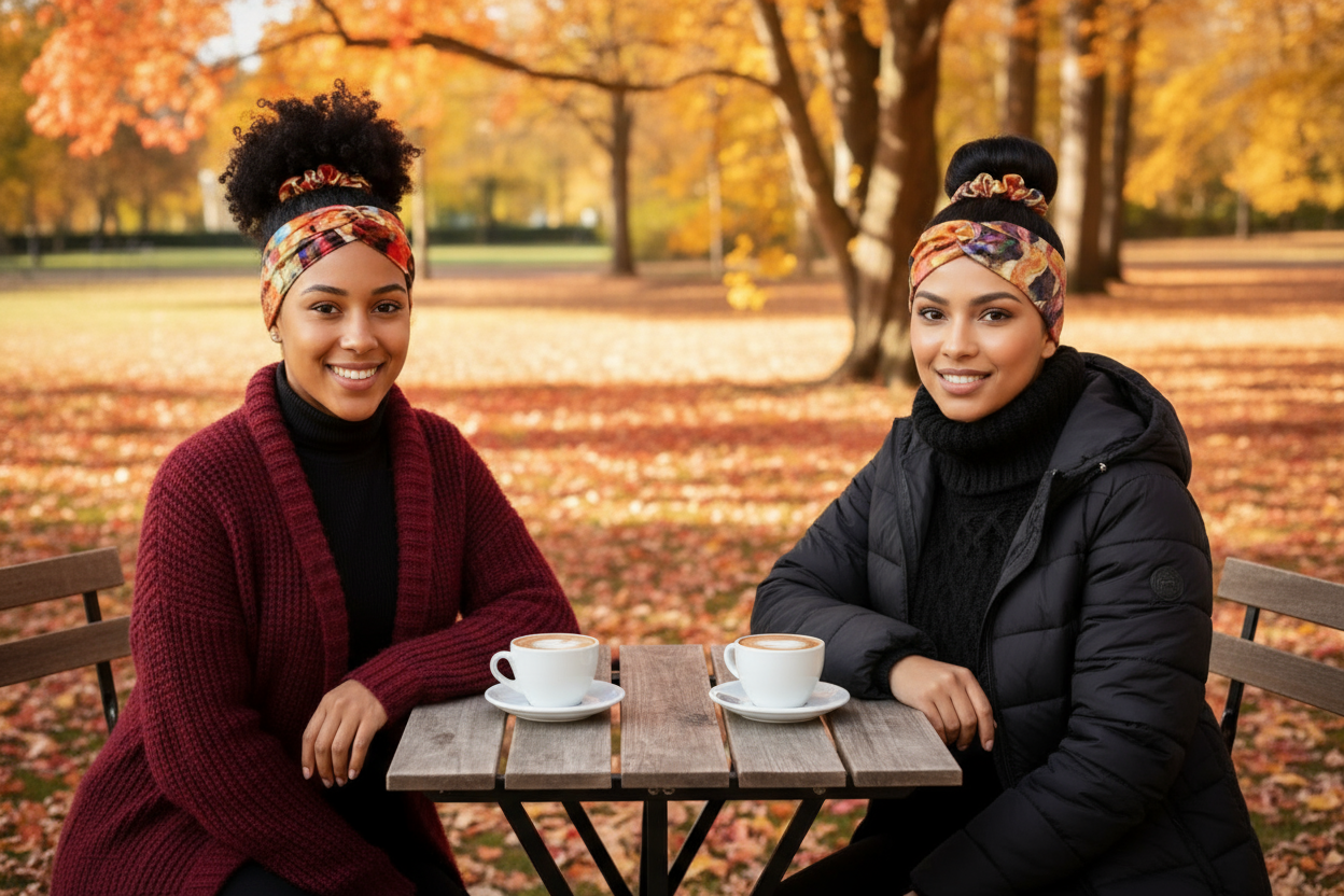 Haarband Orange-gemustert Samt