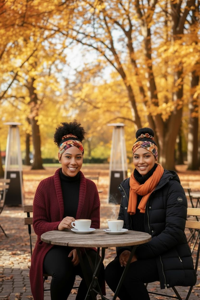 Haarband Orange-gemustert Samt