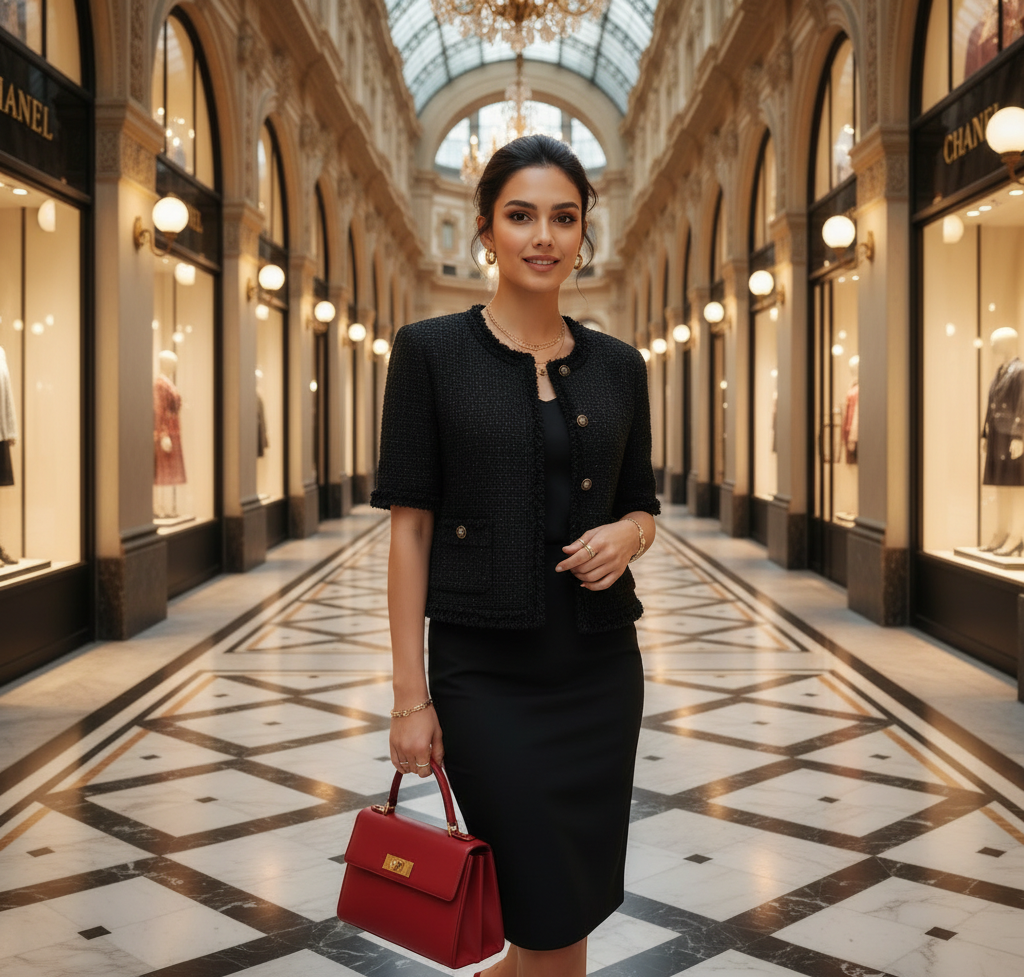 Scrunchie Rot/ Schwarz / Beige / Gold Satin