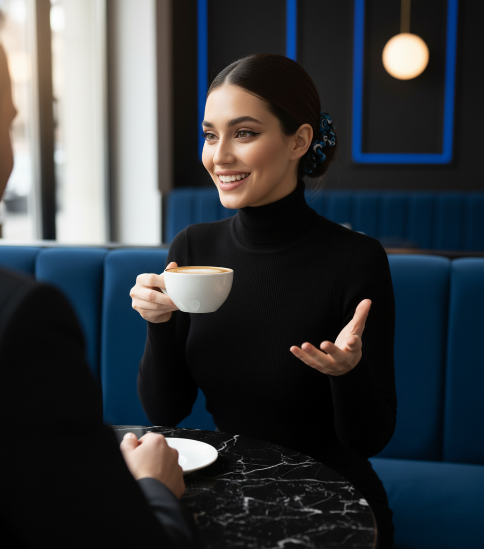 Scrunchie Schwarz / Blau / Weiß gemustert Satin