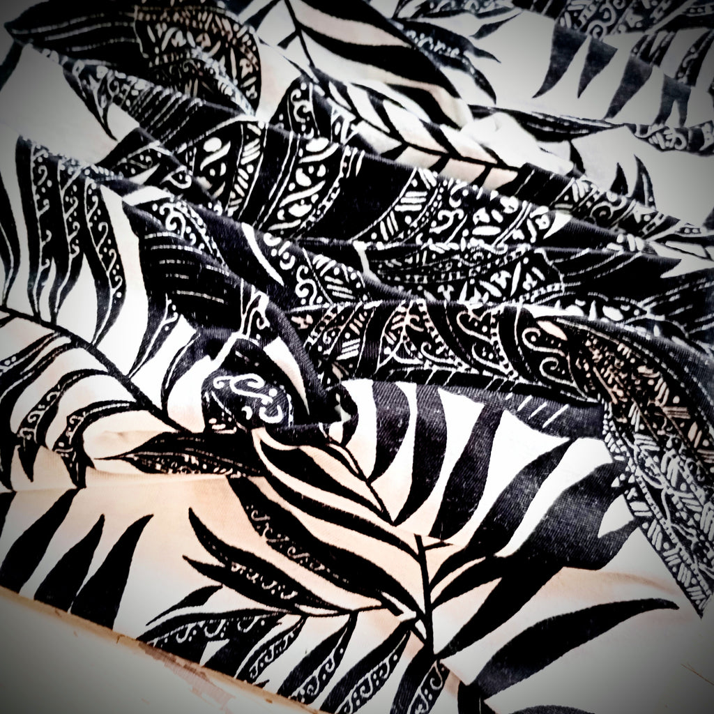 Haarband / Stirnband Schwarz-Weiß Palmen-Muster Baumwoll-Jersey