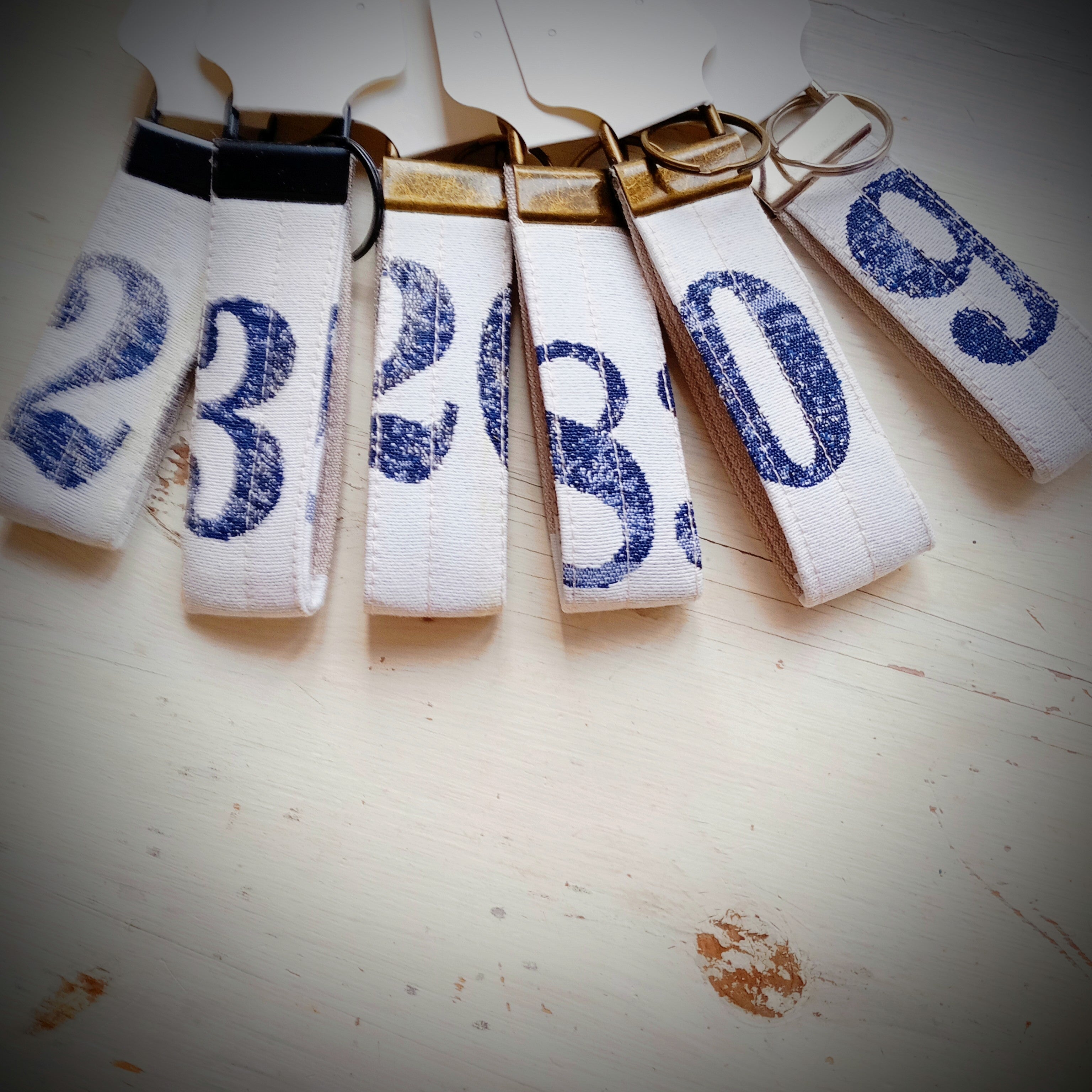 Schlüsselband Weiß-Blau-Beige Maritim