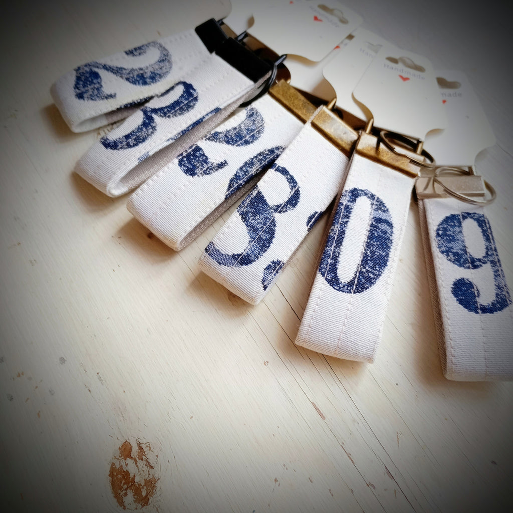 Schlüsselband Weiß-Blau-Beige Maritim