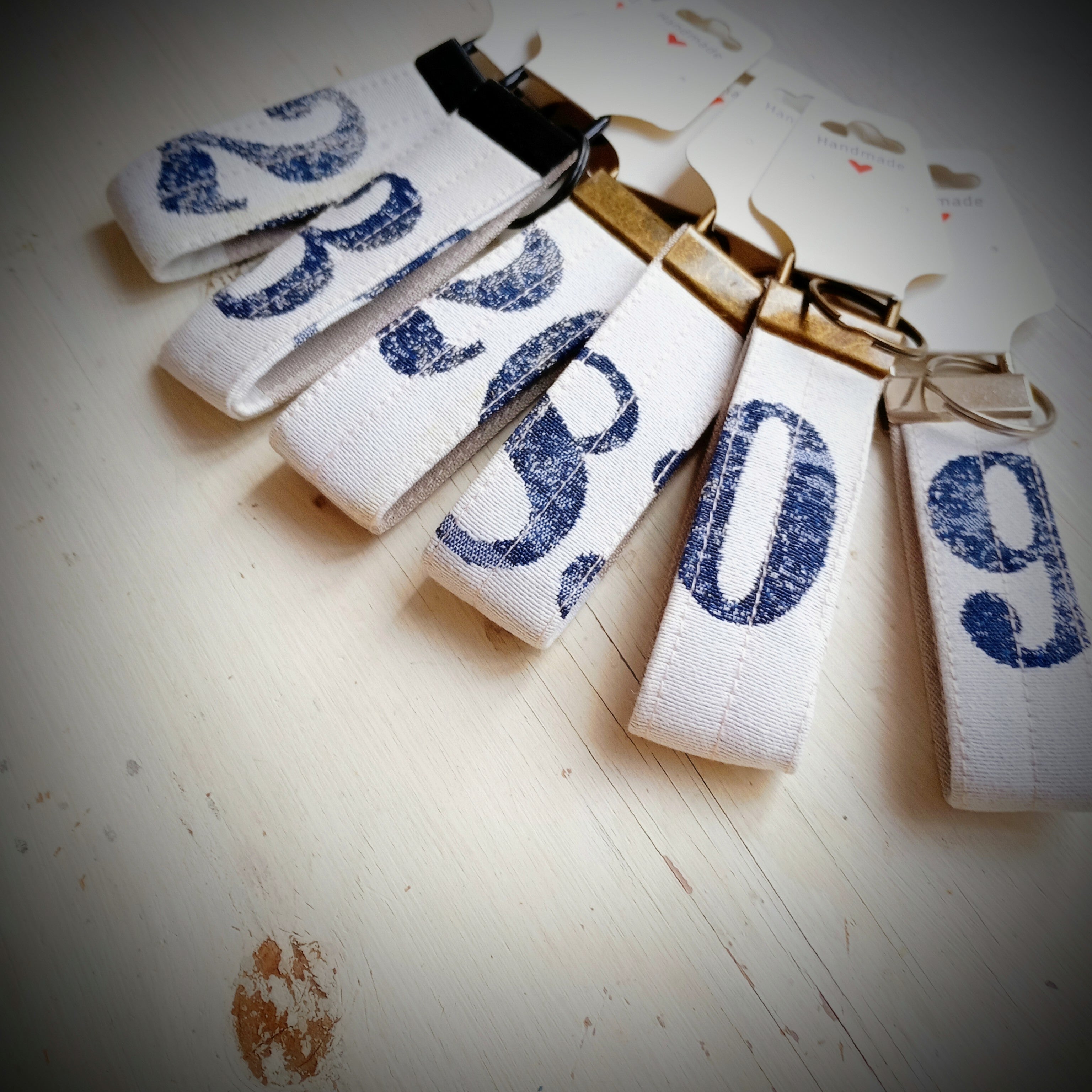 Schlüsselband Weiß-Blau-Beige Maritim