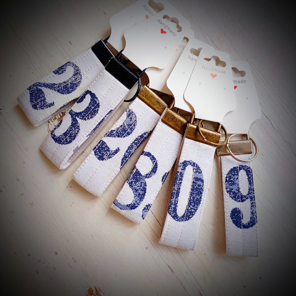 Schlüsselband Weiß-Blau-Beige Maritim