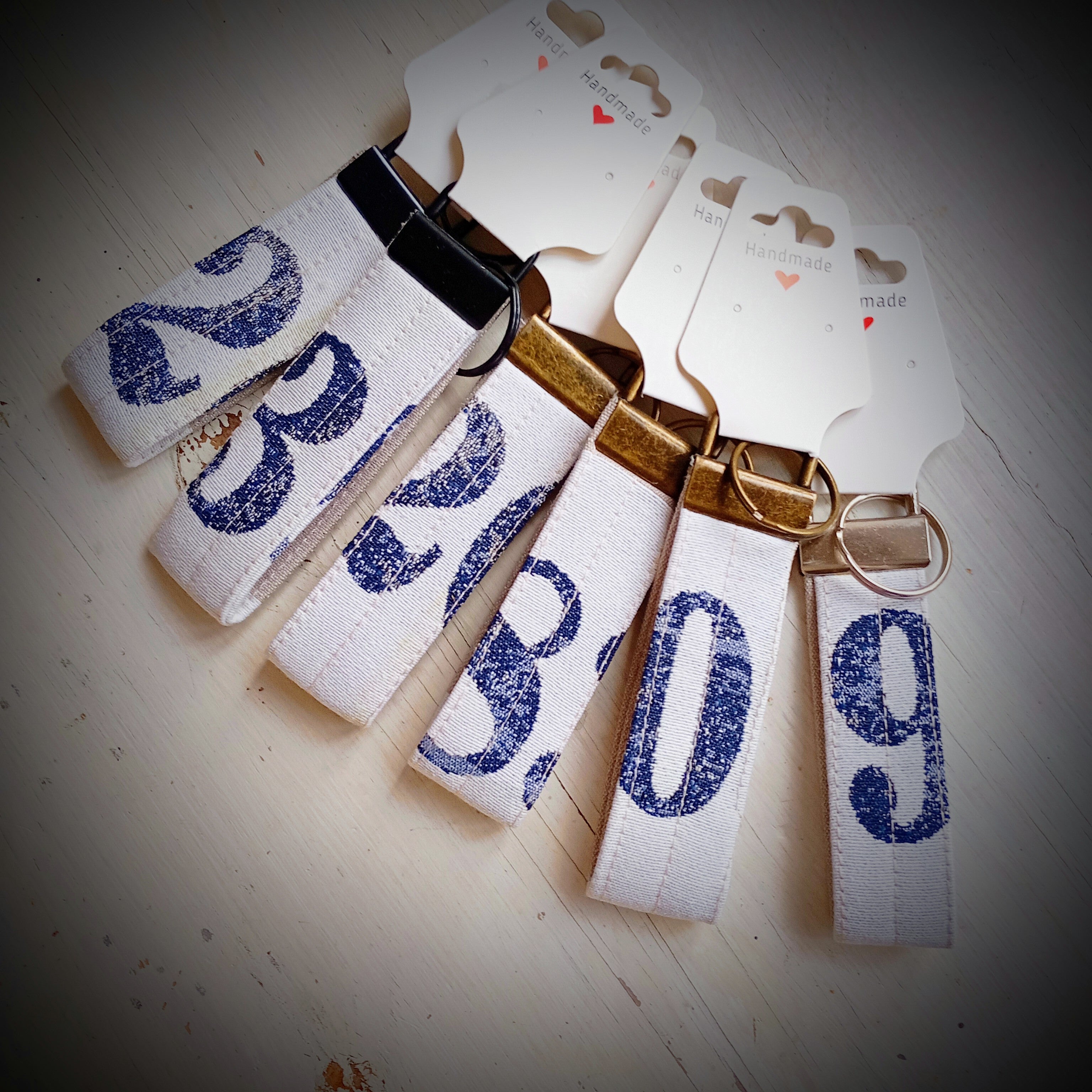 Schlüsselband Weiß-Blau-Beige Maritim