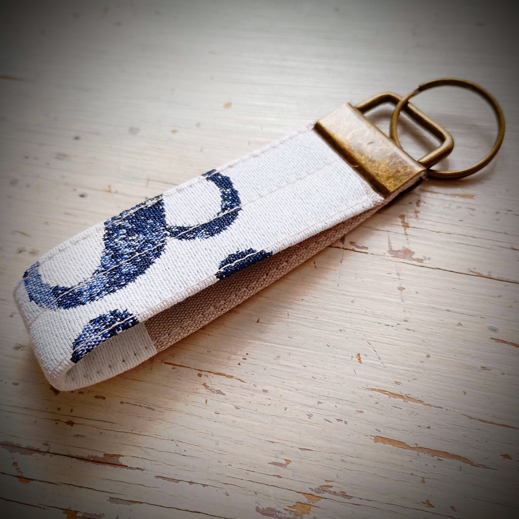 Schlüsselband Weiß-Blau-Beige Maritim