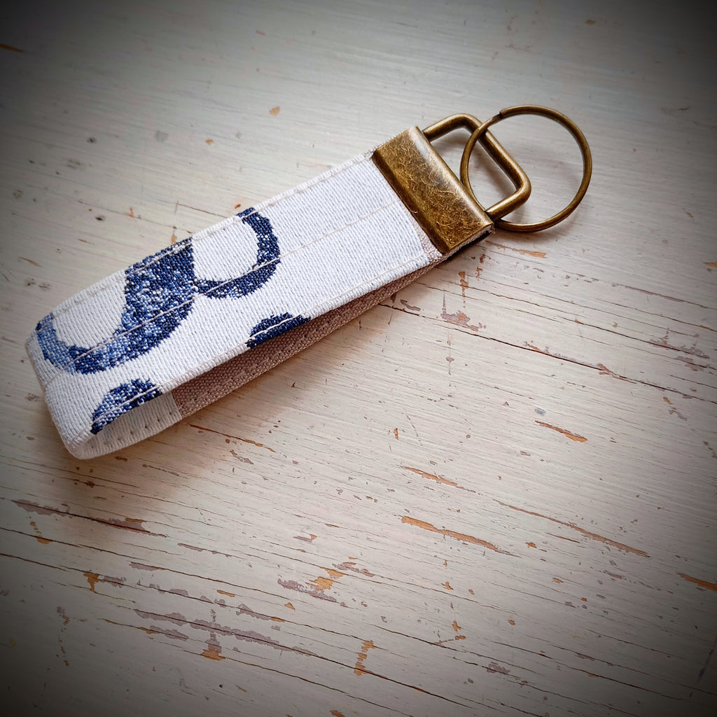 Schlüsselband Weiß-Blau-Beige Maritim